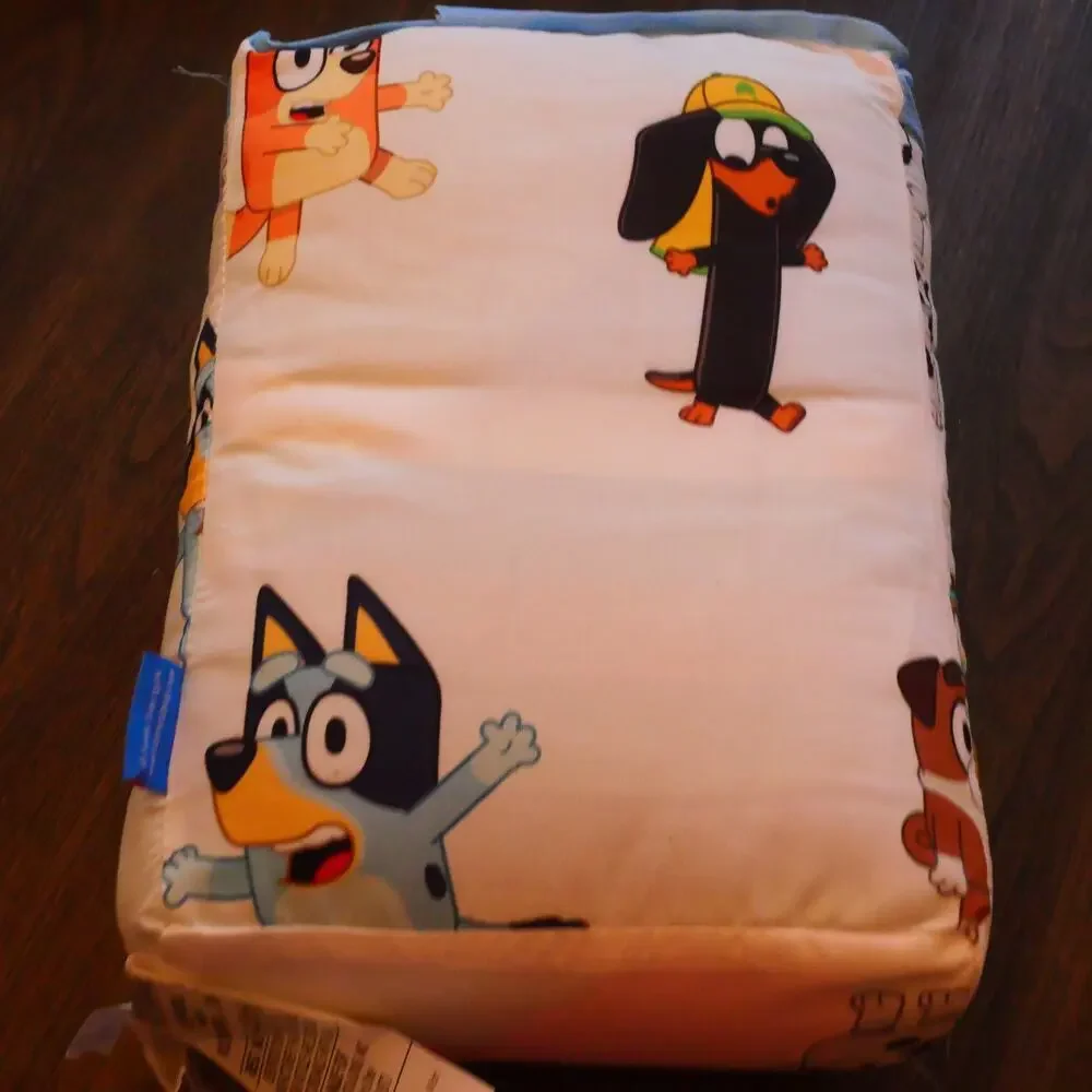 NEW Sunny Side Up Bluey & Friends Bingo 4 Piece Toddler Comforter Bedding Set
